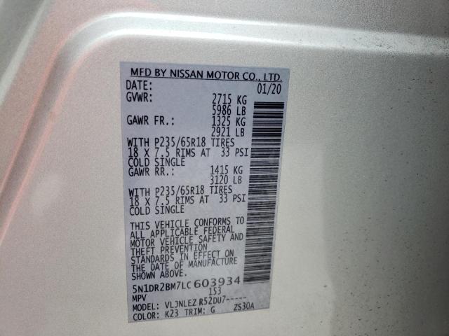 2020 NISSAN PATHFINDER 5N1DR2BM7LC603934