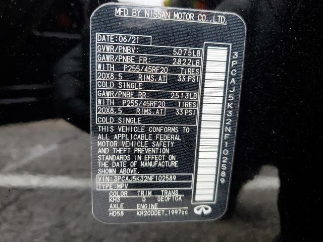 2022 INFINITI QX55 ESSEN 3PCAJ5K32NF102589