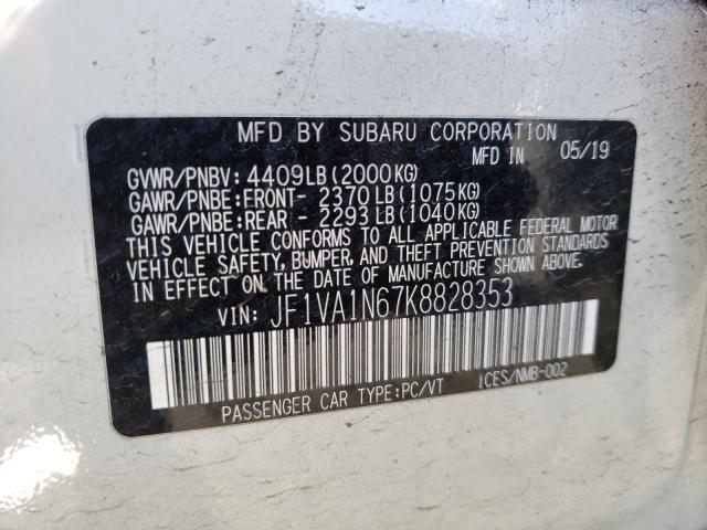 2019 SUBARU WRX LIMITE - JF1VA1N67K8828353