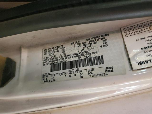 2002 Ford Econoline E150 Van VIN: 1FTRE14202HB84354 Lot: 61392704