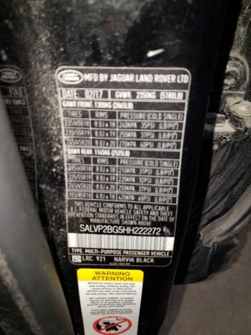 SALVP2BG5HH222272 Land Rover Range Rover Evoque Se