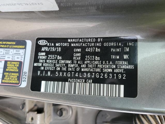 5XXGT4L36JG263192 KIA Optima Lx