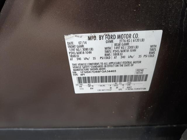 1FM5K7D88FGA34465 Ford EXPLORER XLT