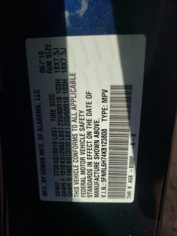 2019 HONDA ODYSSEY EX 5FNRL6H74KB123808