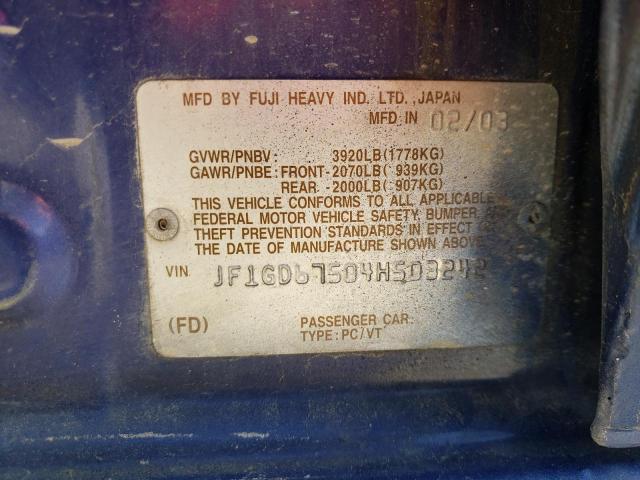 JF1GD67504H503242 Subaru IMPREZA RS