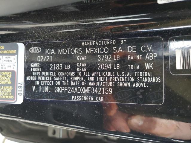 3KPF24ADXME342159 KIA FORTE FE