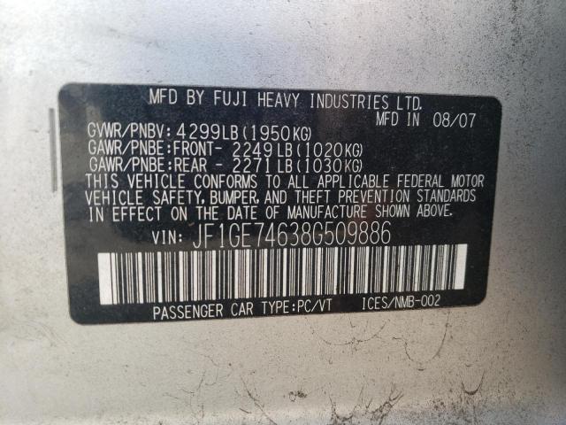 JF1GE74638G509886 Subaru WRX