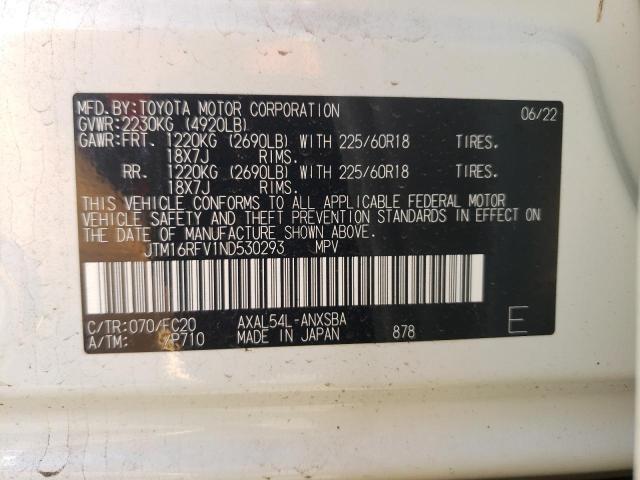 2022 TOYOTA RAV4 SE - JTM16RFV1ND530293