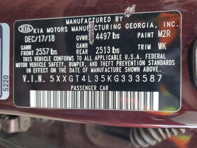 5XXGT4L35KG333587 KIA Optima Lx