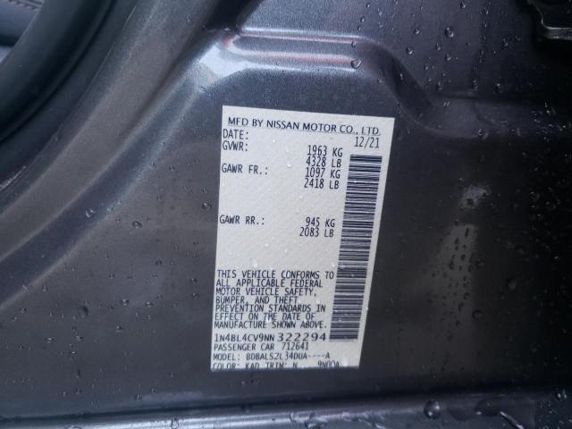 2022 NISSAN ALTIMA SR 1N4BL4CV9NN322294