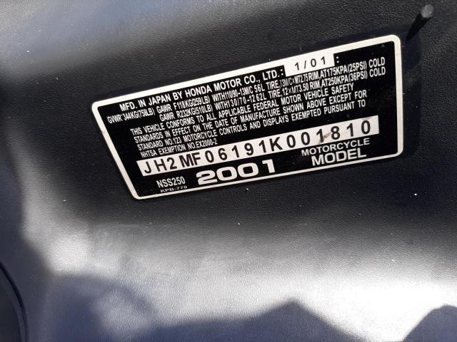 2001 HONDA NSS250 JH2MF06191K001810
