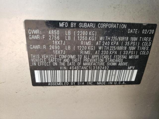 2020 SUBARU OUTBACK LI - 4S4BTANC1L3182492