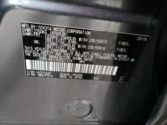 2016 TOYOTA RAV4 HV LI - JTMDJREV3GD021418