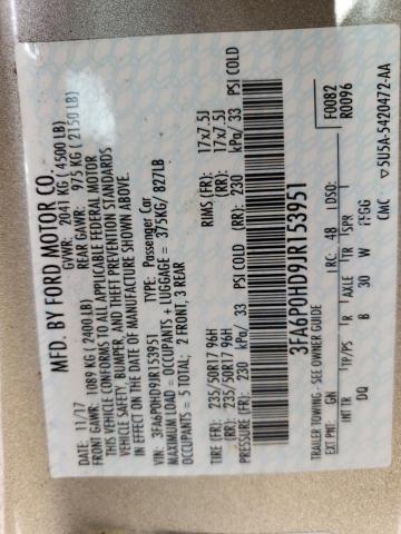 2018 FORD FUSION SE - 3FA6P0HD9JR153951