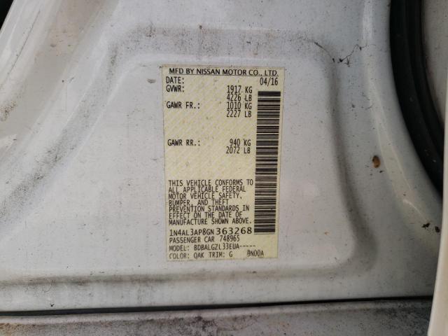 2016 NISSAN ALTIMA 2.5 1N4AL3AP8GN363268