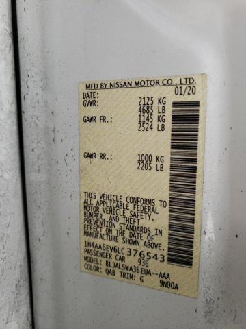 1N4AA6EV6LC376543 Nissan Maxima Sr