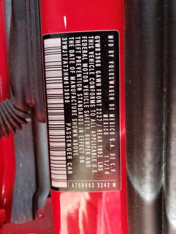 2017 VOLKSWAGEN BEETLE 3VWJ17AT3HM613898