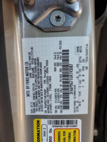 2016 FORD FUSION S - 3FA6P0G71GR193087