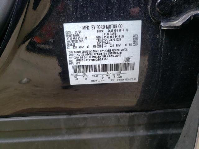 2021 FORD EXPLORER L 1FMSK7FH0MGB07163