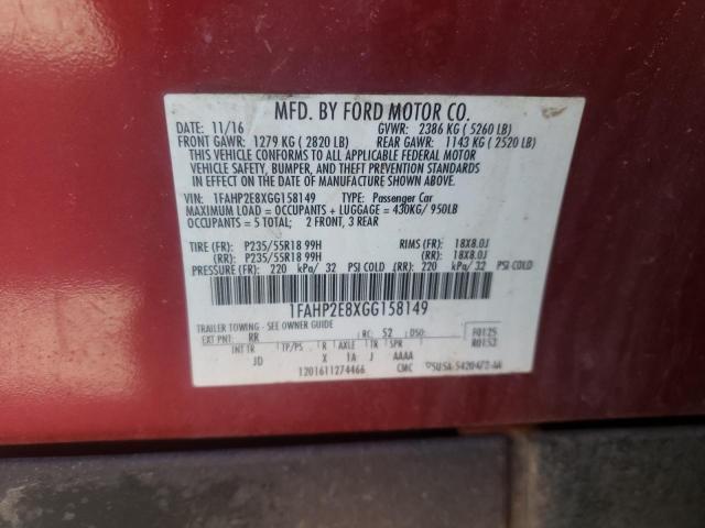 1FAHP2E8XGG158149 Ford TAURUS SEL