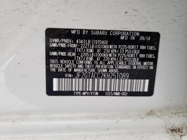 JF2GTACC2KH251089 Subaru Crosstrek Premium