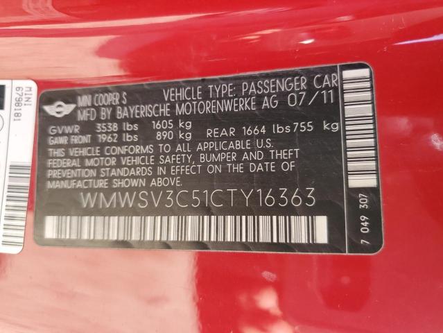 WMWSV3C51CTY16363 Mini Cooper