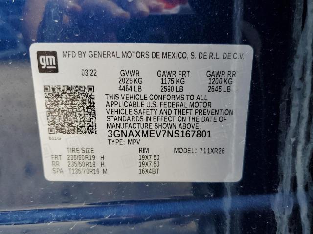 2022 CHEVROLET EQUINOX RS 3GNAXMEV7NS167801