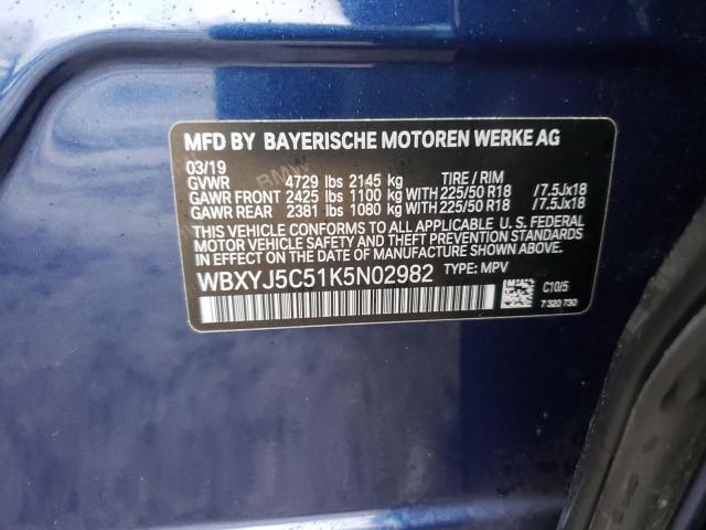 2019 BMW X2 XDRIVE2 - WBXYJ5C51K5N02982