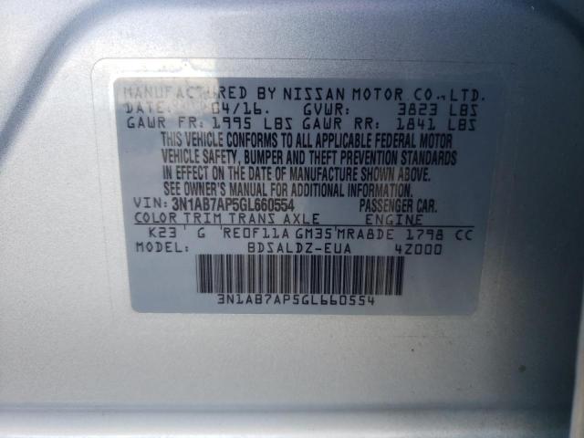 2016 NISSAN SENTRA S 3N1AB7AP5GL660554
