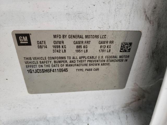 2015 CHEVROLET SONIC LT - 1G1JC5SH6F4110945