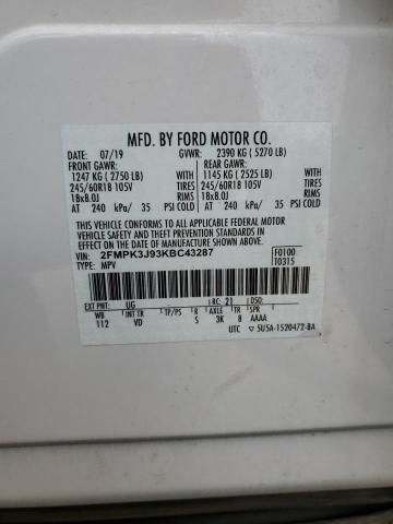 2019 FORD EDGE - 2FMPK3J93KBC43287