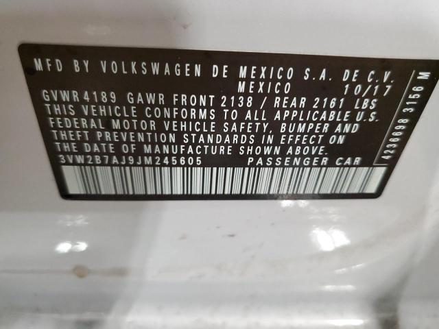 2018 VOLKSWAGEN JETTA S 3VW2B7AJ9JM245605
