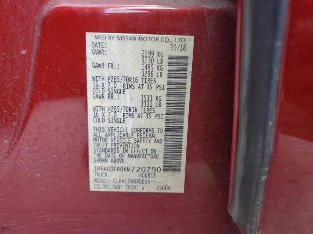 1N6AD0ER0KN720790 Nissan FRONTIER S
