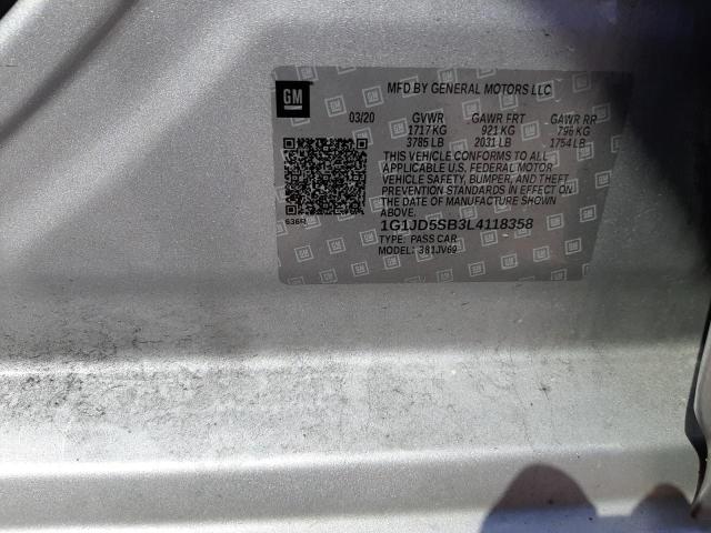 2020 CHEVROLET SONIC LT - 1G1JD5SB3L4118358