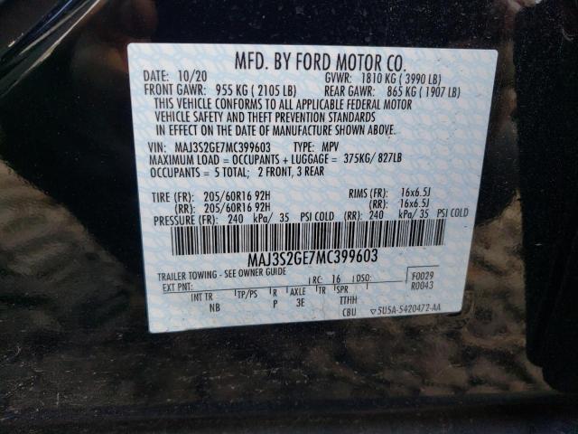 2021 FORD ECOSPORT S MAJ3S2GE7MC399603
