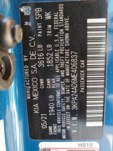 3KPA24AD6ME406837 KIA RIO LX
