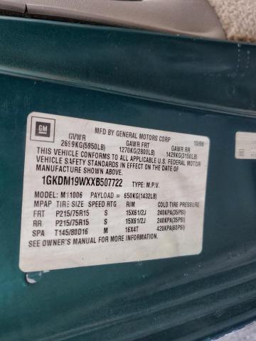 1GKDM19WXXB507722 GMC Safari Xt