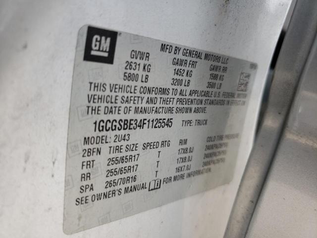2015 CHEVROLET COLORADO L - 1GCGSBE34F1125545