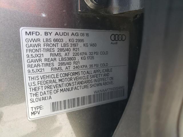 VIN WA1VAAF71HD024562 2017 Audi Q7, Prestige no.13