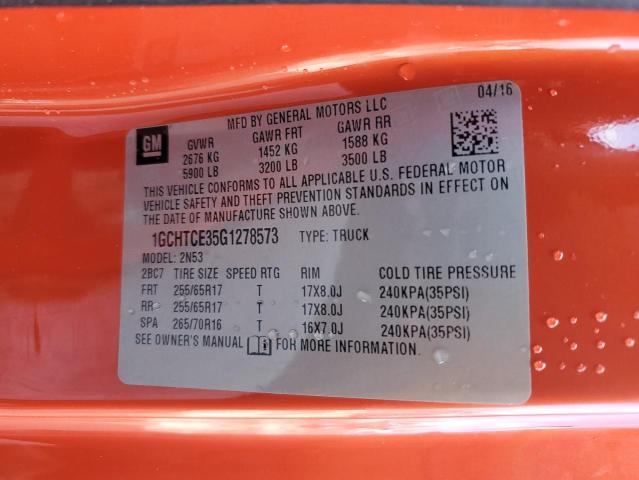 2016 CHEVROLET COLORADO L 1GCHTCE35G1278573