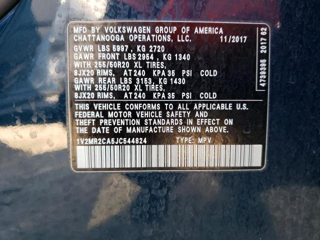 2018 VOLKSWAGEN ATLAS SEL - 1V2MR2CA5JC544824