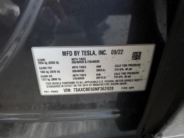 7SAXCBE50NF362928 Tesla MODEL X