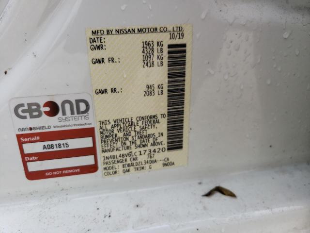 1N4BL4BV6LC173420 Nissan ALTIMA S