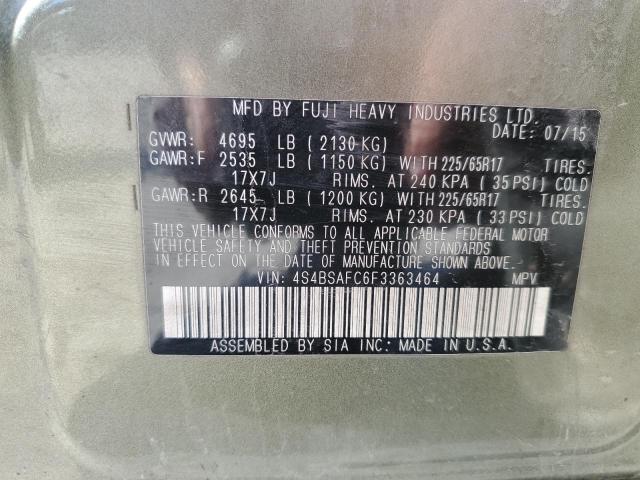 4S4BSAFC6F3363464 Subaru Outback 2.5i Premium