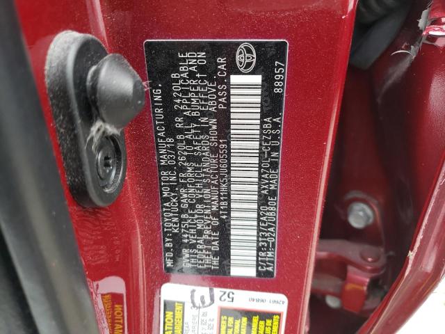 2018 TOYOTA CAMRY L - 4T1B11HK5JU605591