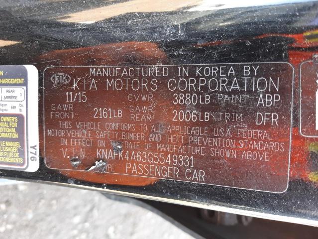 KNAFK4A63G5549331 KIA FORTE LX