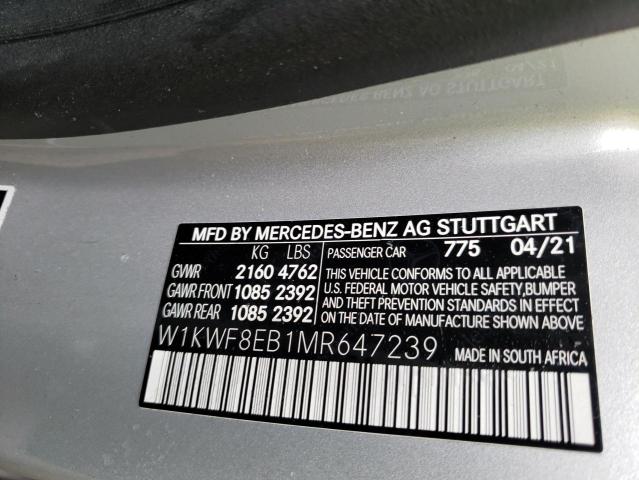 2021 MERCEDES-BENZ C 300 4MAT W1KWF8EB1MR647239