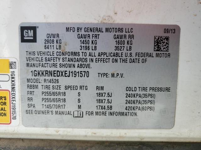 1GKKRNEDXEJ191570 GMC ACADIA SLE