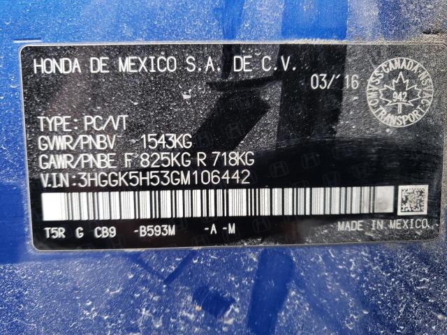 2016 HONDA FIT LX - 3HGGK5H53GM106442