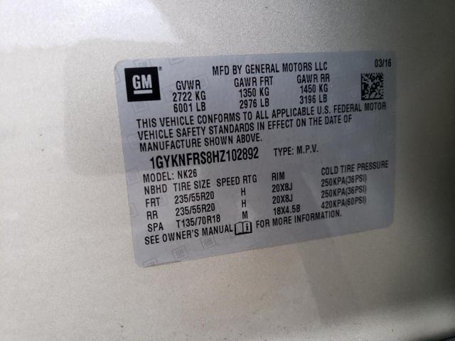 2017 CADILLAC XT5 PLATIN - 1GYKNFRS8HZ102892